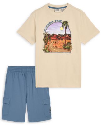 Toddler Boys' 2T-4T Crewneck T-Shirt and Pull-On Shorts, 2-Piece Set