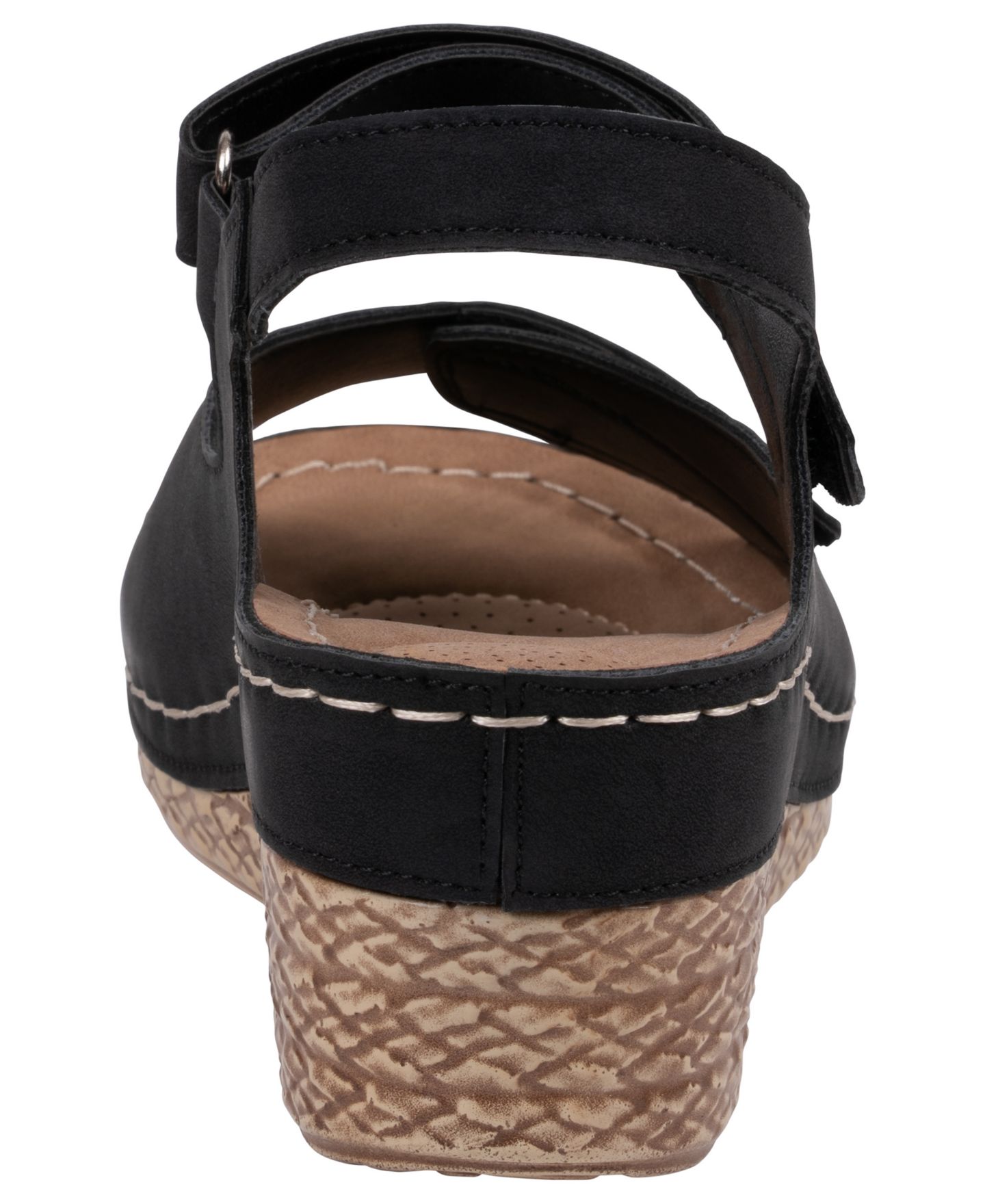 Женские сандалии GC Shoes Keltie Double Strap Wedge, цвет: Чёрный — фото 3
