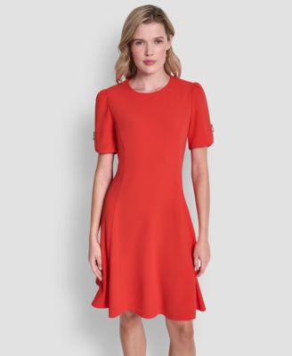 Women's Short-Sleeve Jewel Neck Dress