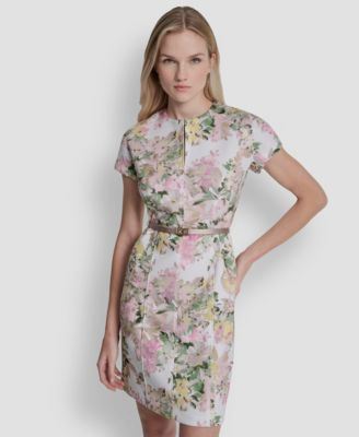 Women's Short-Sleeve Crewneck A-Line Dress