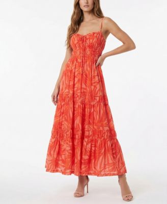 Women's Printed Sweetheart Neck Pull-On Dress