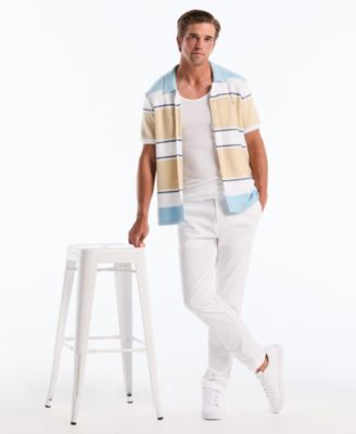 Men's Cotton Color-Block Stripe Shirt