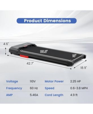 2.5HP Under Desk Treadmill with Remote Control and LED Display