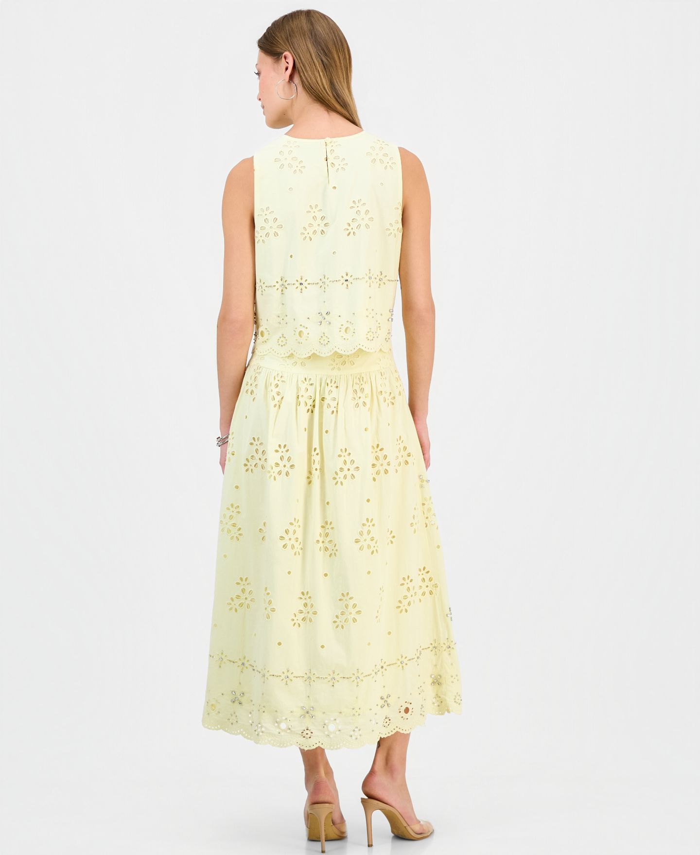 Женская юбка I.N.C. International Concepts Petite Embellished Midi, цвет: Жёлтый туманный — фото 5