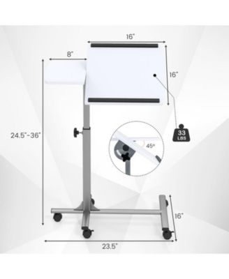 Adjustable Height Rolling Laptop Table with Lockable Wheels