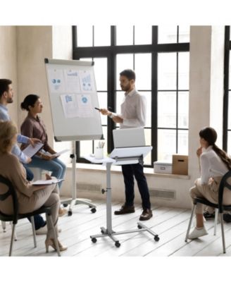 Adjustable Height Rolling Laptop Table with Lockable Wheels