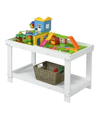 Multifunctional Wood Kids Activity Play Table with Storage Shelf