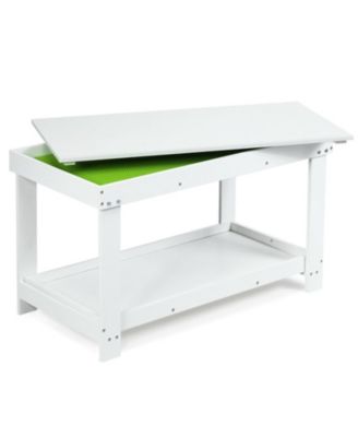 Multifunctional Wood Kids Activity Play Table with Storage Shelf
