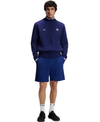 BOSS by Men's Cotton-Blend USA Country-Flag Badge Sweatshirt