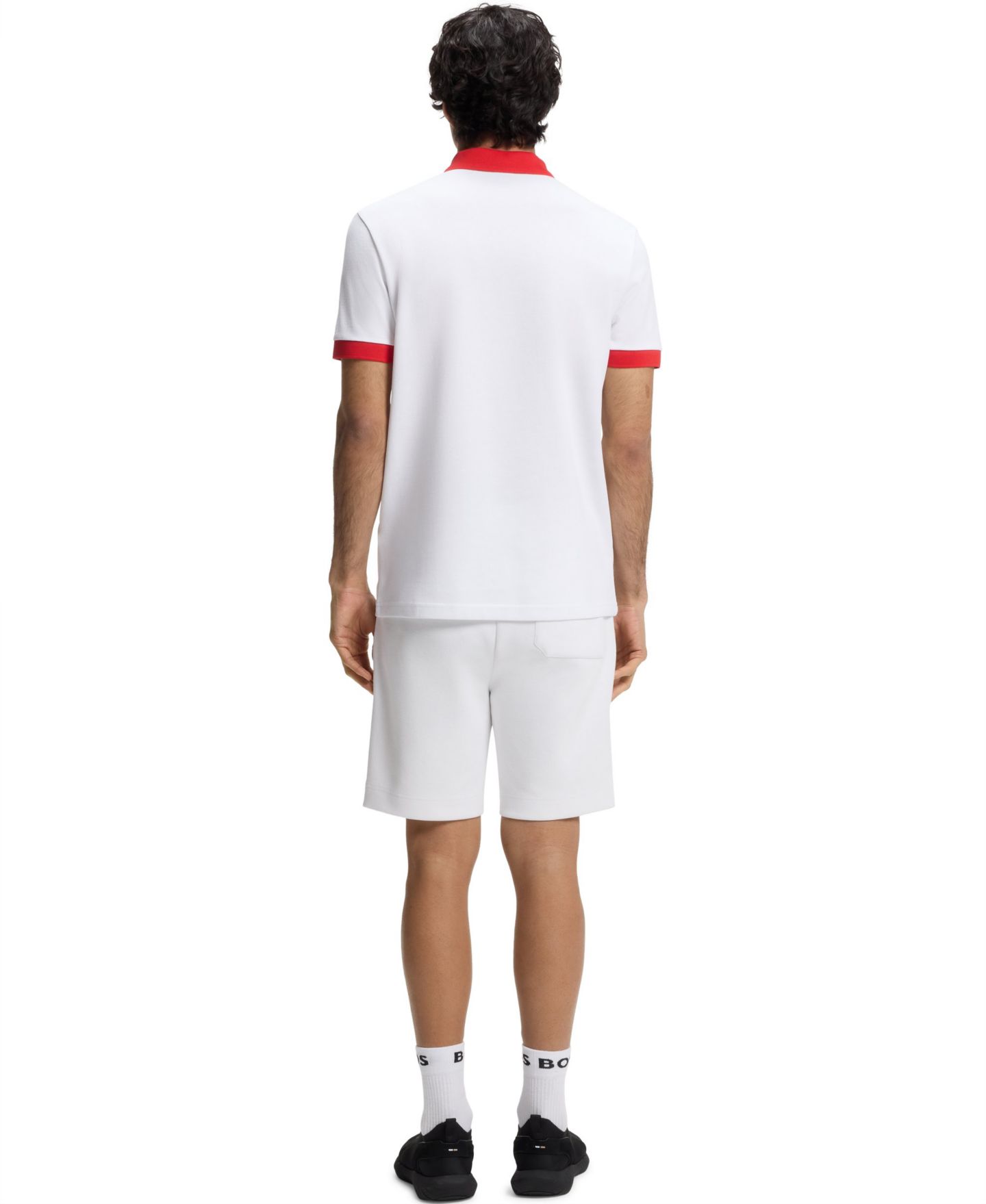 Мужское поло Hugo Boss Paddy England Country Flag Trim Polo Shirt, цвет: Белый — фото 3