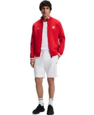 BOSS by Men's Cotton-Blend Canada Country-Flag Badge Sweatshirt