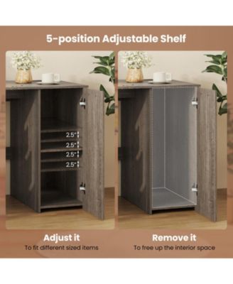 53 in Computer Desk with Power Outlets, 4 Storage Drawers and Adjustable Shelf