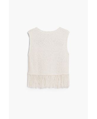 Girls Girls's Crochet sweater with fringes