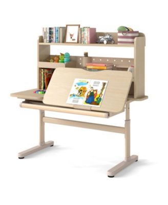 Height Adjustable Kids Writing Desk with Tilt Desktop and Book Stand