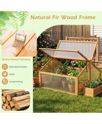 Wood Cold Frame Greenhouse with Openable Transparent Roof
