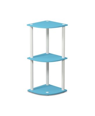 3 Tier Decorative Corner Bookshelf Display Rack, Blue