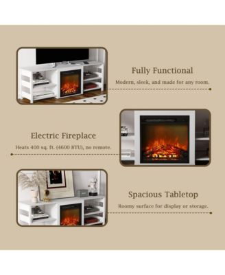 Fireplace TV Stand for up to 75" TV with Storage Shelves