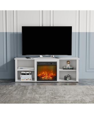 Modern Fireplace TV Stand for TVs up to 65" with 1400W Electric Fireplace