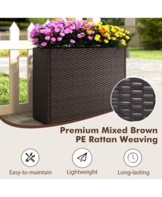 24 in Tall Raised Garden Bed with Wicker Design and Liner