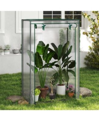 Portable Mini Greenhouse with Roll Up Zippered Door