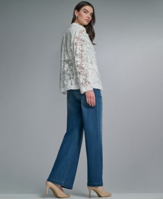 Women's Long-Sleeve Collared Laced Blazer