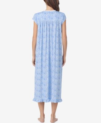 chinese dress ladies Shop Blue Comfortable Printed Pure Cotton Nighty For Ladies – 9shines label main image 1