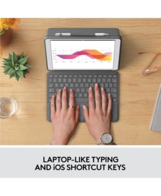 Combo Touch Case for iPad (7th, 8th, 9th Gen) with Precision Trackpad, Backlit Keyboard, Smart Connector Technology, Graphite