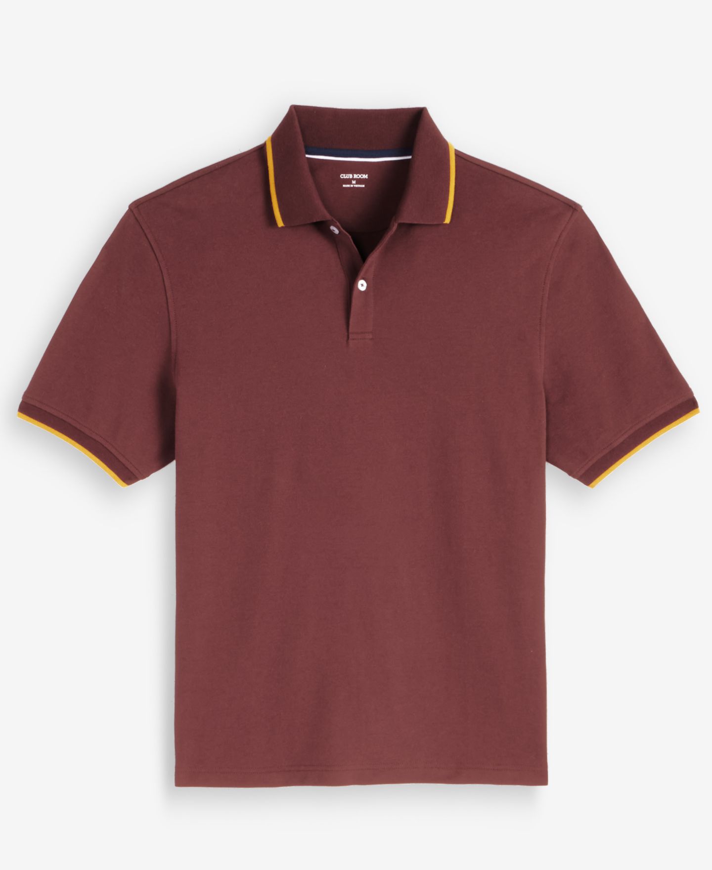 Мужское поло Club Room Regular-Fit Tipped Performance Polo Shirt, цвет: Тёмный коричневый — фото 5