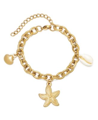 Tarnish Resistant Gold Beach Charm Bracelet