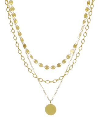 Gold 3-Layer Toggle and Confetti Necklace