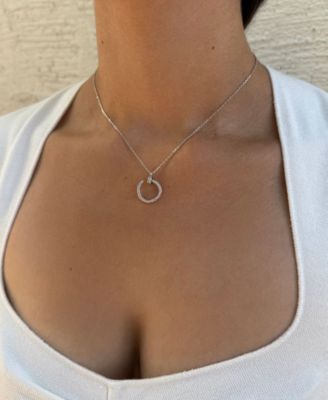 Silver 2-Piece Clover and Nail Pendant Necklace Set