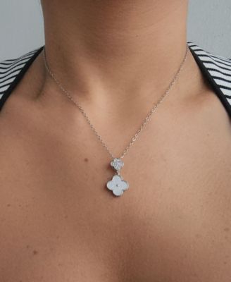 Mother of Pearl Silver 2-Piece Clover Set