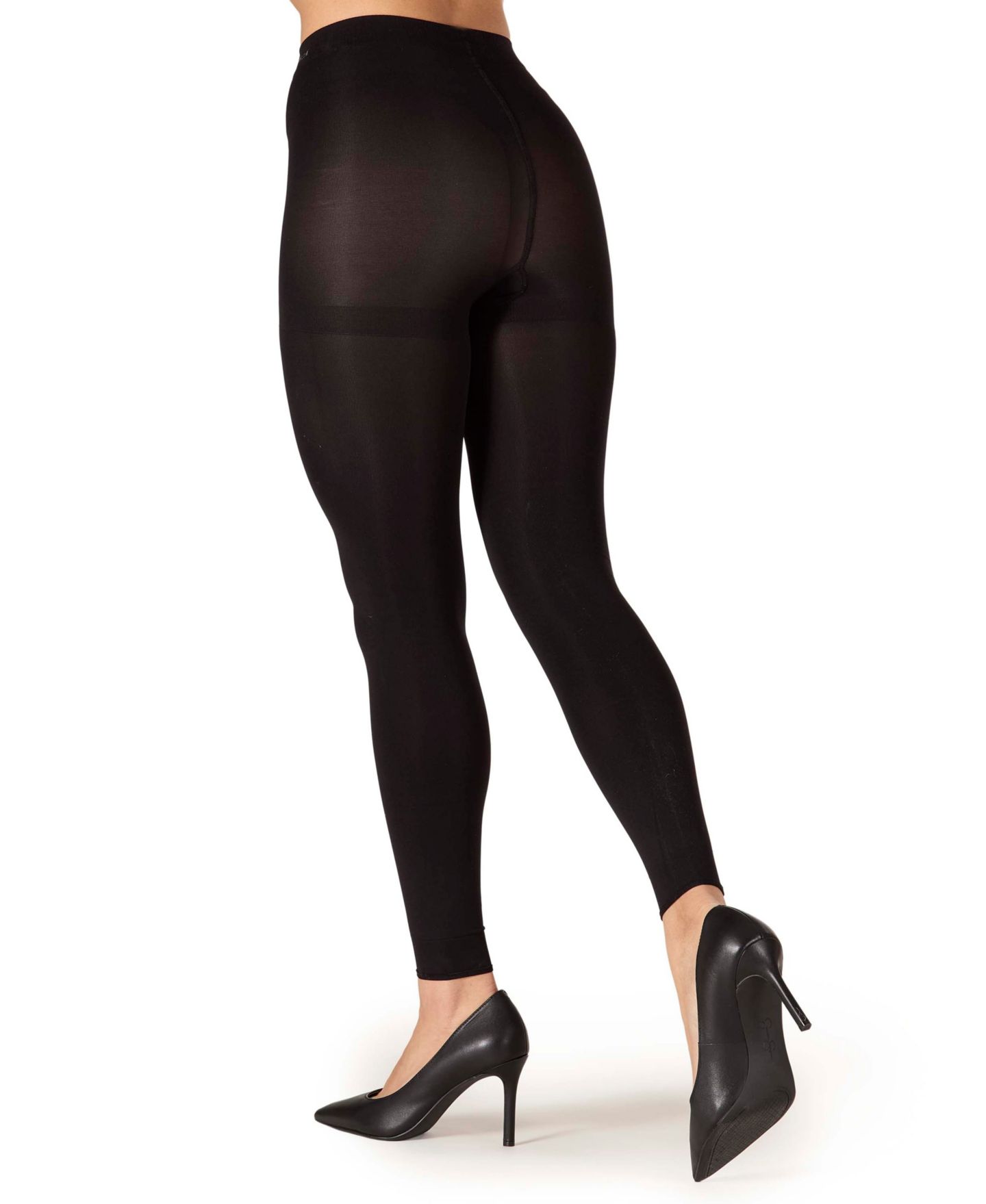 Женские колготки MeMoi Super Matte 100 Denier Opaque Footless Tights, цвет: Чёрный — фото 3