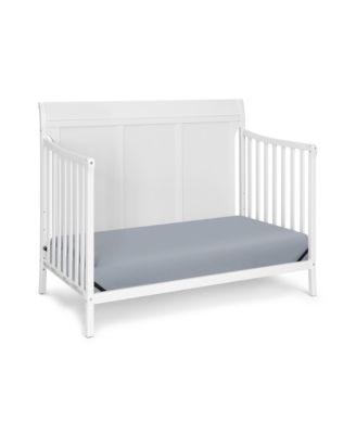 4 in 1 Modern Sleigh Convertible Crib White Solid Wood Adjustable Mattress Height