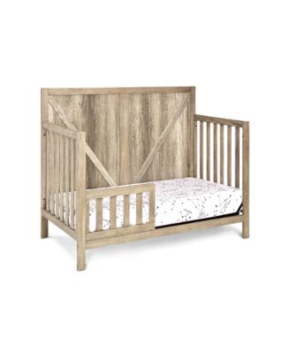 4 in 1 Convertible Solid Wood Crib Vintage Chestnut Industrial Farmhouse Style