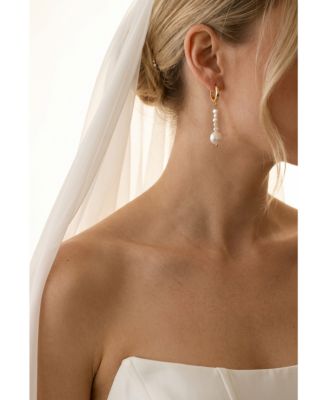 2-Pc. Set Handcrafted Freshwater Pearl Necklace and Earrings Gift Set in -Plated Finish