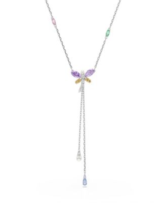 Ariana Grande x Y Necklace, Mixed Cuts, Dragonfly, Multicolored, Rhodium Plated