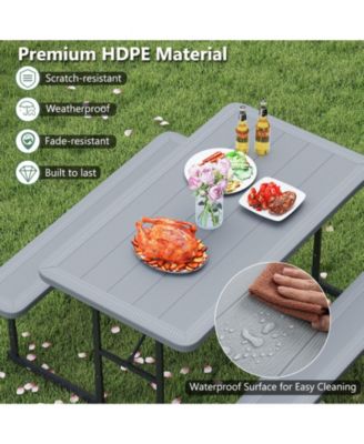 Outdoor Picnic Table Bench Set for Two to Four People