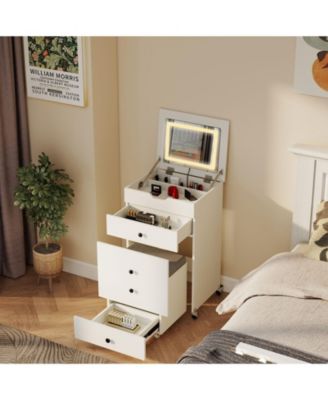 Small Vanity Desk Set with Flip Top Mirror and Lights