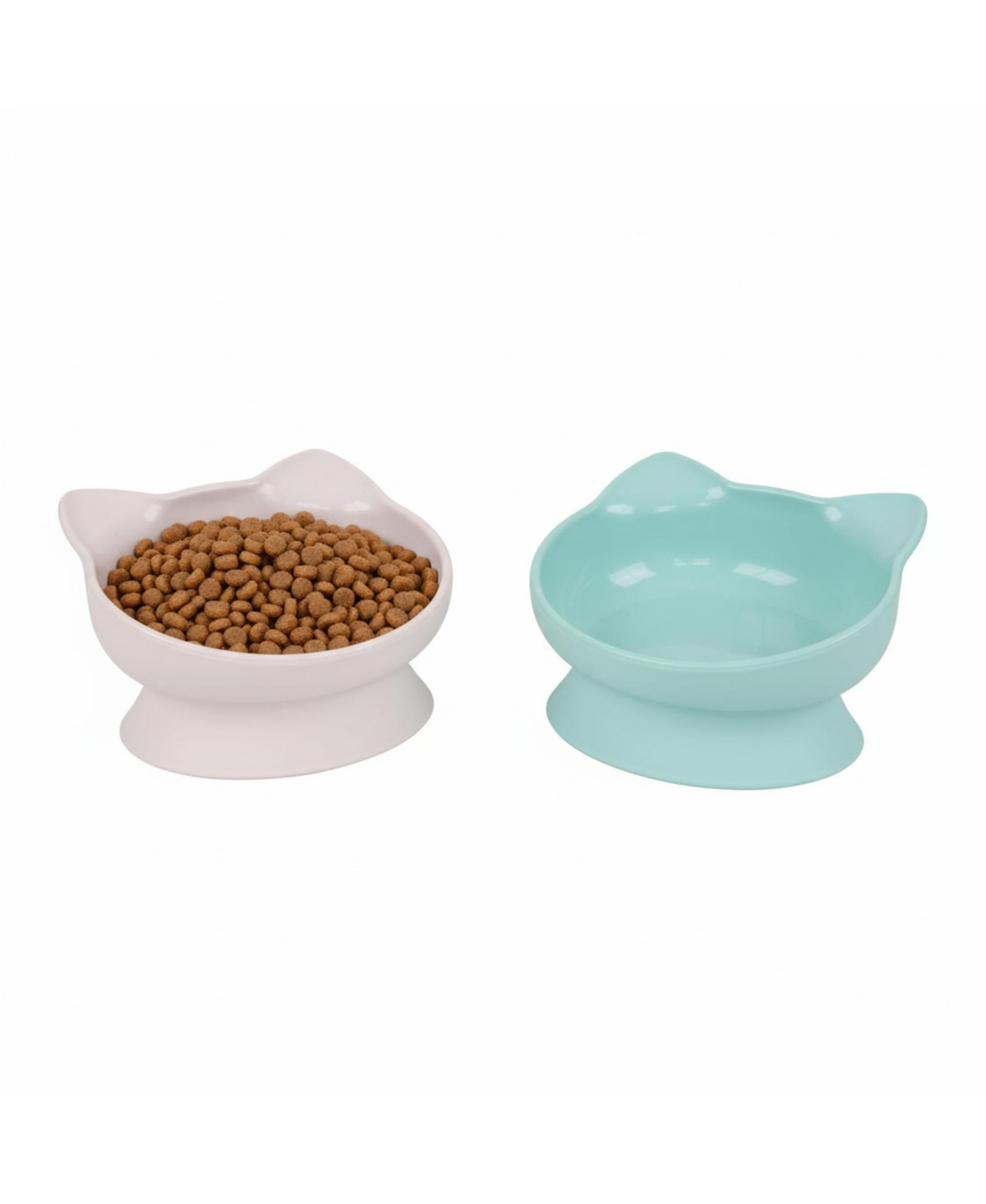 Aronkl Elevated Cat Food Water Bowls Set of 2 Whisker Friendly Raised Pedestal Dishwasher Safe 6.5 Oz