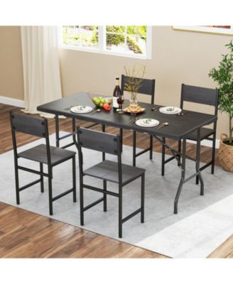 5 ft Folding Picnic Table with Wood Grain HDPE Top and Non Slip Pads