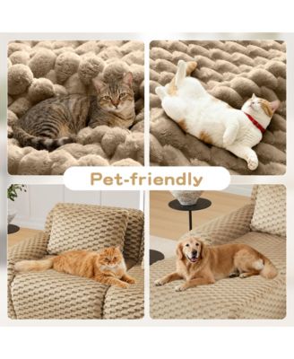  Modern Modular Sectional Sofa, Flannelette Fabric Couch, Oversized 2-Seater Couch with Deep Seat and Anti-slip Design for Living Room