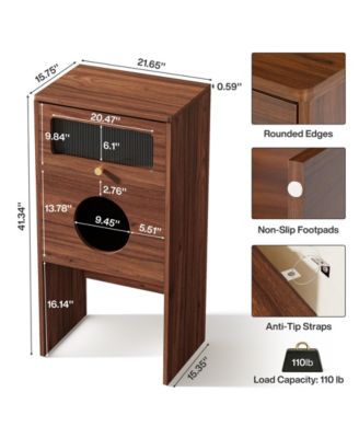 Hidden Cat Litter Box Enclosure with Storage, Frosted Door Cat House Furniture Cabinet