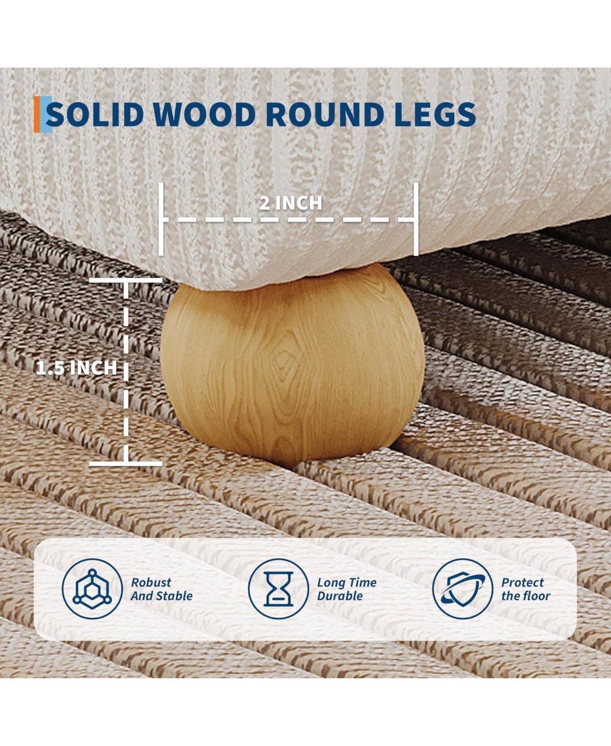 gaomon Cloud Bed Frame, Corduroy Upholstered Low Platform with Wood Legs