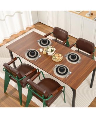 71in Rectangle Wood Farmhouse Dining Table for 6-8 People