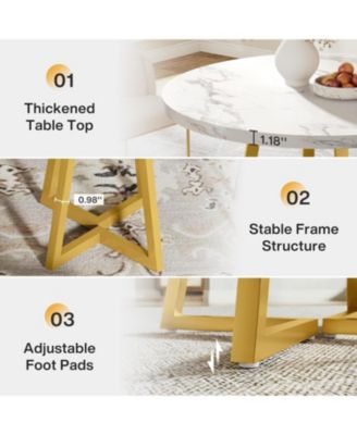 Round Dining Table for 2, 31.5" Industrial Kitchen Table with Metal Base, Small Table for Dining Room