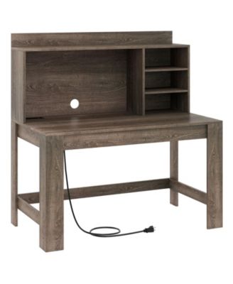 Contemporary Computer Desk with Hutch and Organizer Shelves