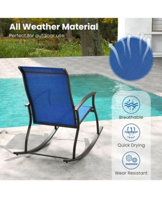 Set of 4 Outdoor Rocking Chair Patio Rocker w/ Breathable Fabric