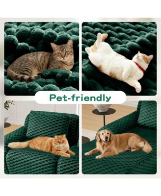 Oversized 2-Seat Modular Sectional Sofa, 82 Inch Flannelette Fabric Couch with Deep Seating for Home Living Room