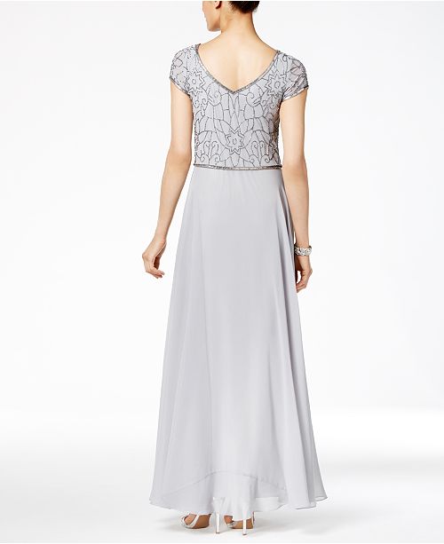 J Kara V-Neck Embellished A-Line Gown - Dresses - Women - Macy's